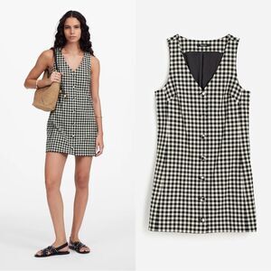NWT MADEWELL V-Neck Mini Vest Dress in Gingham